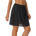thumbnail image 3 of RUNQHUI Jupon Long en Satin pour Femme Demi-Jupon Jupe sous Robe Jupons Rallonge Demi-Jupons 45cm Noir m, 3 of 7