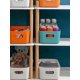 thumbnail image 2 of Plastic Storage Baskets, Pack of 5 Rectangular Baskets Storage Bins with Handles for Kitchen, Cupboard,6.5 x 9.8 x 3.9inch(Grey), 2 of 5