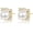 Square&Pearl, variant on Pearl Earrings for Women, White Round Pearls, Wire Wrap Gold Stud Earrings Jewelry, Handmade Jewelry Gift for Mom Lover Her (14K Gold Plated)[y3040]