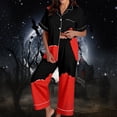 thumbnail image 5 of Womens Pajama Sets Halloween Silk Satshort Sleeve Button Up Top Shorts Comfortable Fall Winter Sleepwear Loungewear Nightwear Nightclothes Homewear, 5 of 7