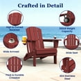 thumbnail image 6 of SERWALL Folding Adirondack Chair Set of 4 with Dual Cup Holders & Phone Holder, All-Weather HDPE Fire Pit Chairs for Outdoor, Patio, Poolside, Garden - Red, 6 of 13
