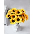 thumbnail image 2 of Zeranth 1 Bouquet 7 Heads Artificial Sunflower Faux Silk Flowers Home Decor, 2 of 9