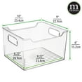 mDesign Plastic Deep Organizer Bin with Handles for Kitchen,