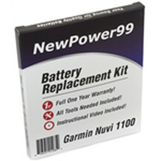 værksted Calamity Hæderlig Garmin Nuvi 1100 Battery Replacement Kit with Tools, Video Instructions,  Extended Life Battery and Full One Year Warranty - Walmart.com
