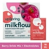 UpSpring Milkflow Fenugreek & Blessed Thistle Breastfeeding Drink Mix with Electrolytes, Berry, 16 Count