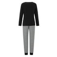 thumbnail image 4 of Family Matching Christmas Pajamas Set Letter Stripe Hat Print Holiday Pjs Sleepwear Loungwear, 4 of 10