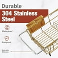 thumbnail image 3 of Gold in Sink Dish Drying Rack, Expandable Stainless Steel Small Dish Rack Over Kitchen Sink, Plate Drainer Strainer with Utensil Holder & Cup Holders, Counter Space Saving Wire Dryer Rack, 3 of 7