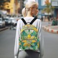 thumbnail image 7 of JIALIOU Mini Backpack Purse for Women Quilted Casual Daypack Small Travel Shoulder Bag, Abstract Yellow Green Floral Stained Glass, 7 of 7