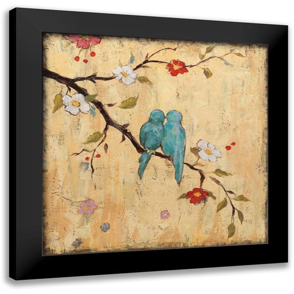 Frances, Katy 12x12 Black Modern Framed Museum Art Print Titled - Love Birds II
