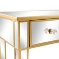 thumbnail image 6 of Hassch Modern Mirror Computer Desk with Drawers, Home Office Workstation PC Laptop Table, Champagne Gold, 6 of 10