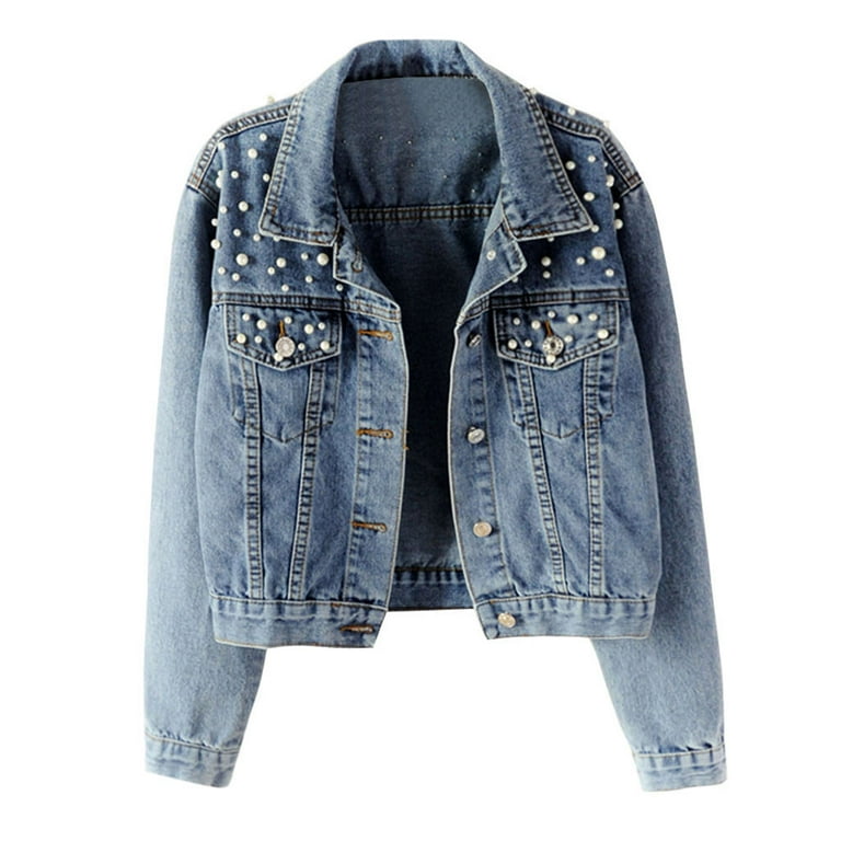 Plus size embroidered jean jacket store