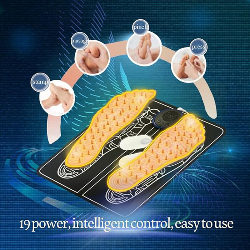 EMS Foot Massager TENS for Muscle Relaxation,LCD Display Screen,Back Massager & Legs Massager Pad with Remote Control