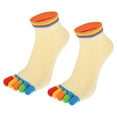 thumbnail image 7 of 4 Pairs Full Finger Toe Socks Men Women Non Slip Sticky Five Toe Socks for Sport Exercise Daily Fit Mutlicolor Yellow, 7 of 7
