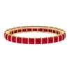 1.50 CT Simple Princess Cut Ruby Eternity Ring in Gold for Women, 14K Yellow Gold, US 11.50