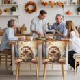 thumbnail image 4 of Fall Hedgehog Chair Covers Set of 4 Animal Oil Painting Texture Chair Back Covers Stretch Removable Washable Slipcovers Protector for Dining Room Kitchen Party Decor, 4 of 5