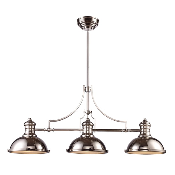 Elk Home Chadwick 47-inch Wide 3-Light Linear Chandelier in Polished Nickel