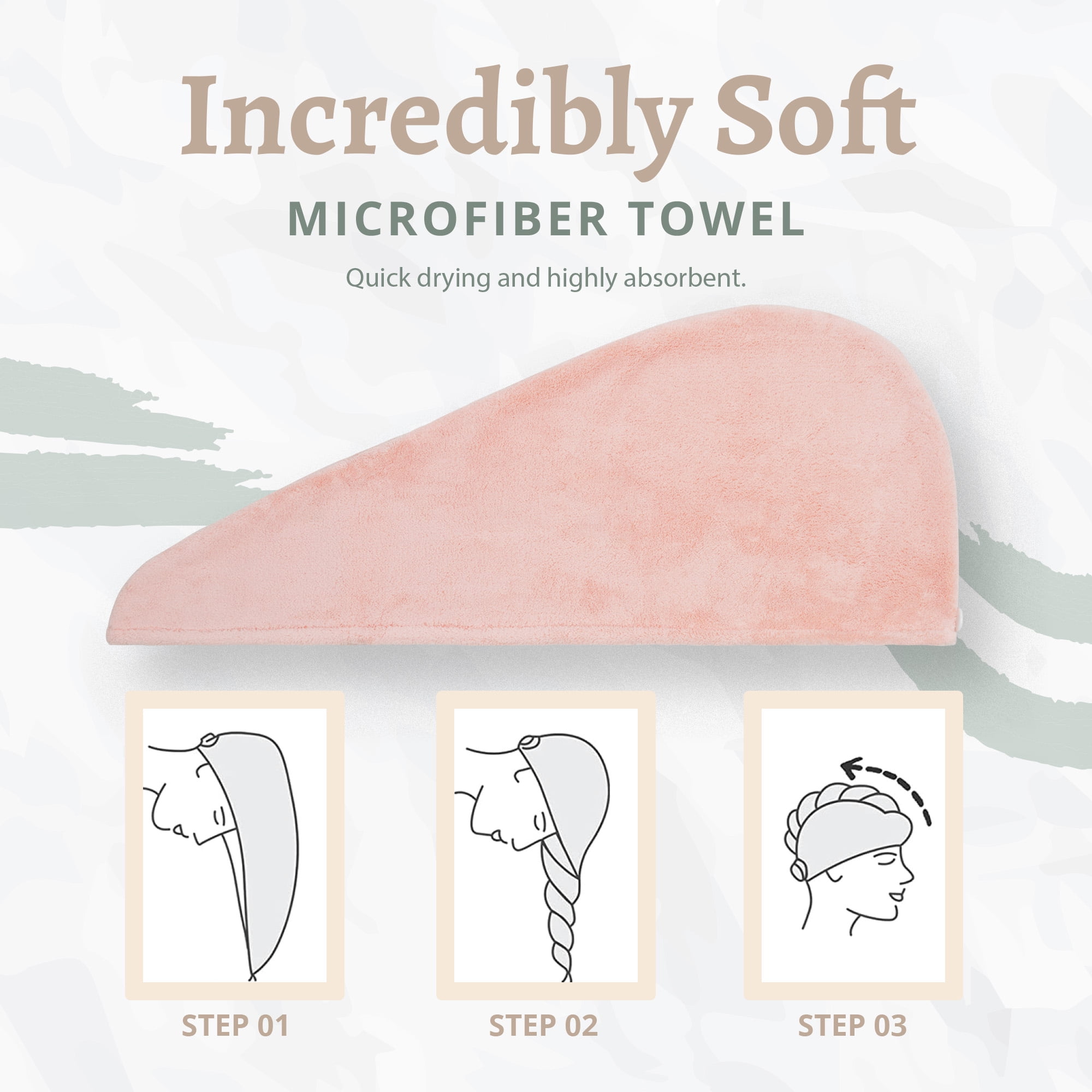 Derbway Cheveux Serviette, Microfibre Super Absorbante Serviette