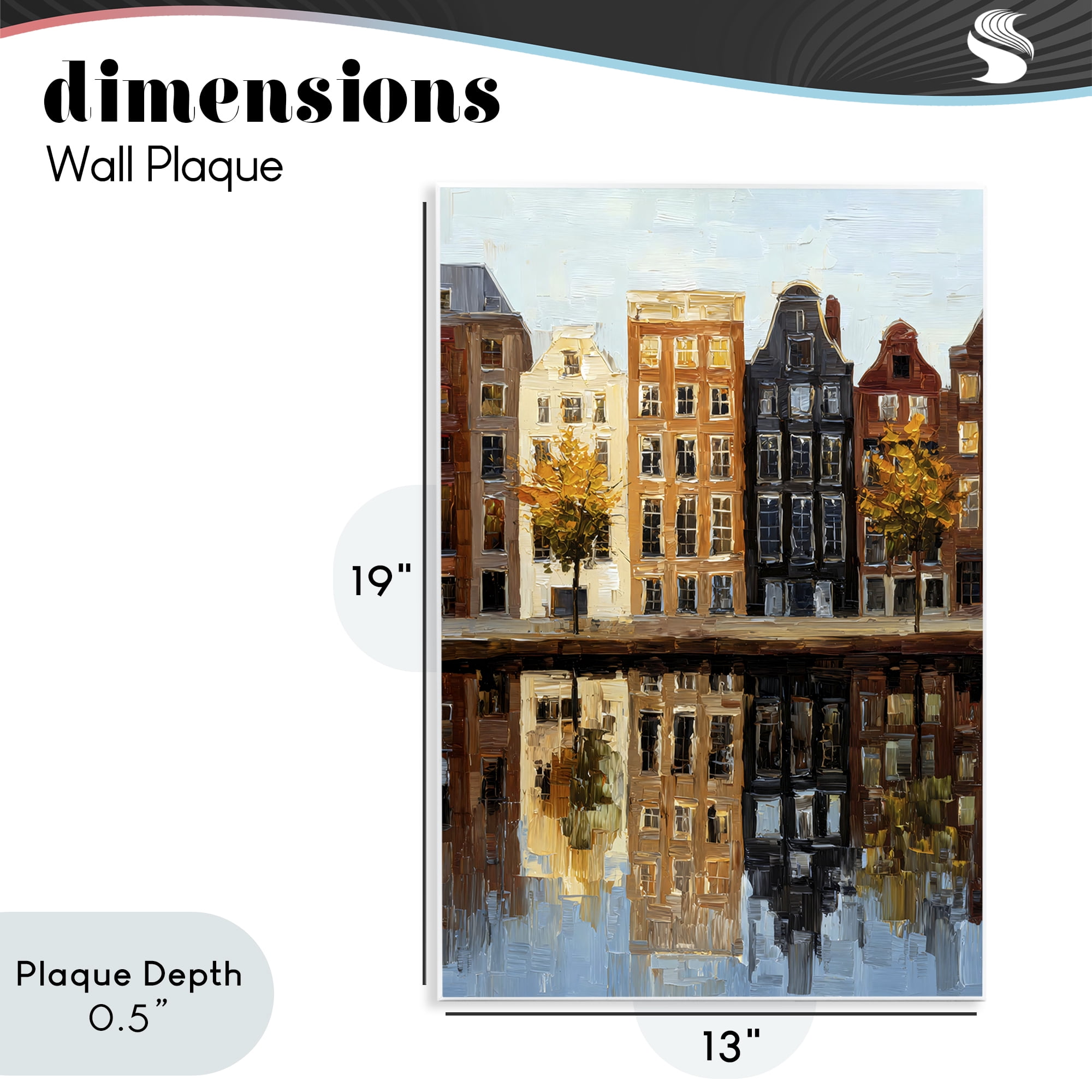Stupell Industries City Reflection over Canal Wall Plaque Art, design by Petal Prints Design