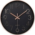 thumbnail image 4 of 12 Inch Wall Clock Non-Ticking Silent Battery Operated Round Wall Clock Modern Elegant Simple Style Clock for Home Bedroom Living Room Kitchen Office, 4 of 14