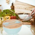 thumbnail image 3 of 113oz Salad Bowl with Lid Fork Spoon Eco-Friendly Large Bamboo Fiber Salad Serving Set for Home Kitchen Lightweight Mixing Bowl for Salad Fruit Pasta, 3 of 7