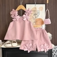 thumbnail image 5 of Cethrio Girls Summer Outfit Sets, Flutter Sleeve Casual Vacation 2 Piece Girls Clothing sets Pink Size 3-4 T, 5 of 7