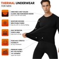 thumbnail image 4 of Thermal Underwear for Men Long Johns With Fleece Lined Set Set Cold Weather Winter Top Bottom, 4 of 5