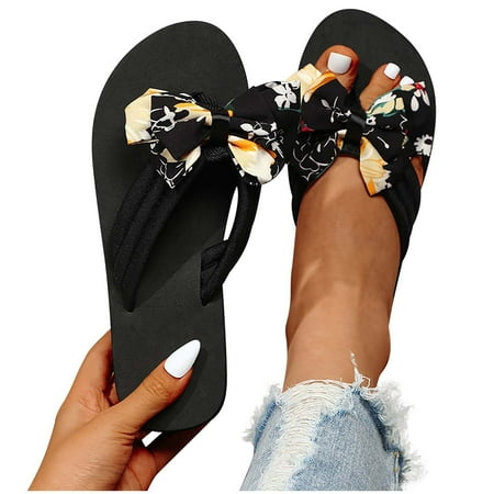 

Hvyesh Platform Sandals for Women Casual Summer Fashion Shoes Casual Round Toe Wedge Heel Slippers Floral Beach Sandals Size 6