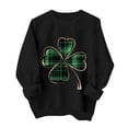 thumbnail image 2 of ClodeEU Womens Saint Patrick's Day Print Sweatshirt ，Classic Long Sleeve Crewneck Pullover Black,Womens Plus L, 2 of 6