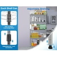 thumbnail image 4 of YRLLENSDAN 5 Tier Garage Shelving, Adjustable Metal Shelving, 1250 LBS Standing Kitchen Shelves, 72"x24"x18", Chrome, 4 of 7