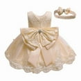 thumbnail image 2 of Girls Dress Set + Lace Bow Headband, 2 of 4