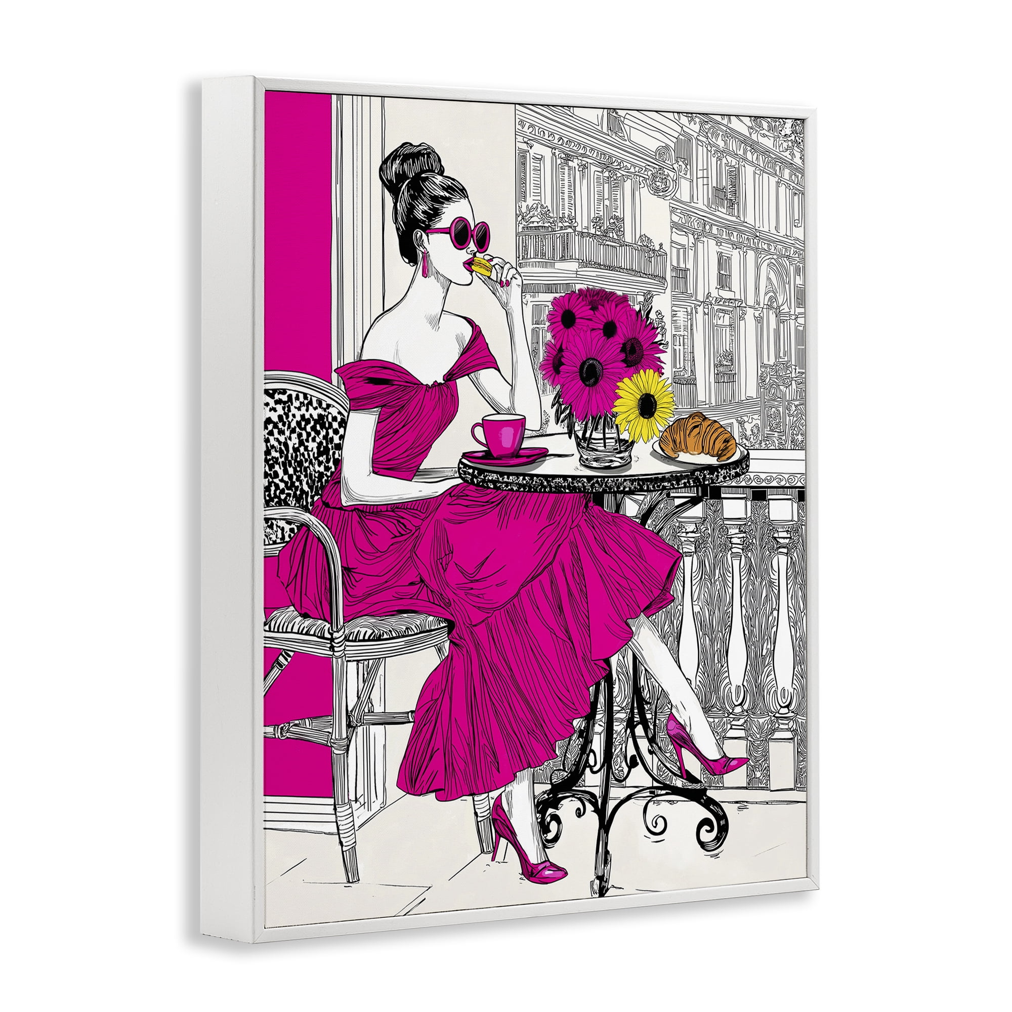 Stupell Industries Glamorous Brunch on Balcony White Framed Giclee Art, design by Jess Stempel