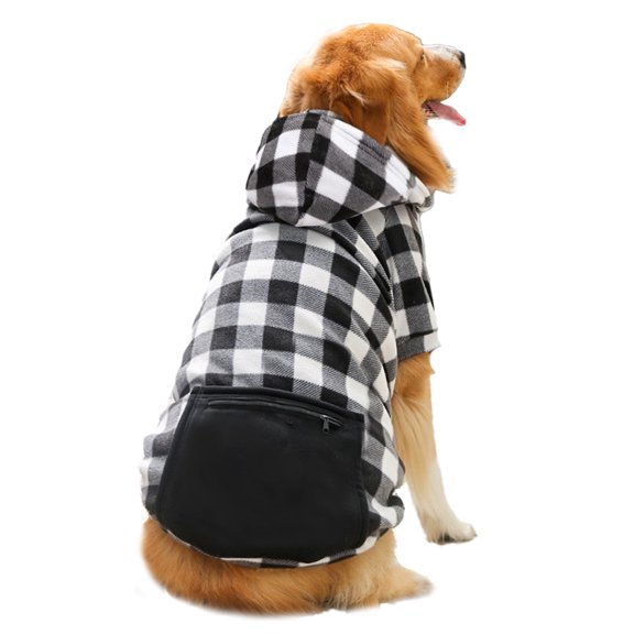Cozy Dog Winter Coat, Windproof Dog Jacket British Style Plaid Cold Weather Dog Coat