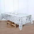 thumbnail image 3 of BalsaCircle 60" x 102" Silver Big Payette Sequin Rectangular Tablecloth Reception Catering, 3 of 8