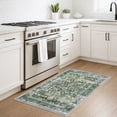 thumbnail image 2 of GLATTICE Vintage Washable 2x3 Small Area Rugs for Entryway Non Slip Kitchen Rugs with Rubber Backing Floral Print Soft Low Pile Throw Rug for Entrance, Green, 2 of 8