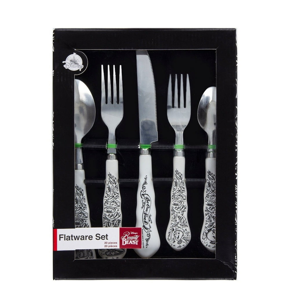Disney Parks Beauty and the Beast Be Our Guest Flatware Set of 20 New