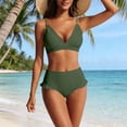 thumbnail image 2 of fheaev Bikini Set for Women Solid Color Swimsuits Bra with Chest Cushion And No Steel Support Sports Surf Suit Swimsuit Summer Beach Bathing Suits Swimwear, 2 of 6
