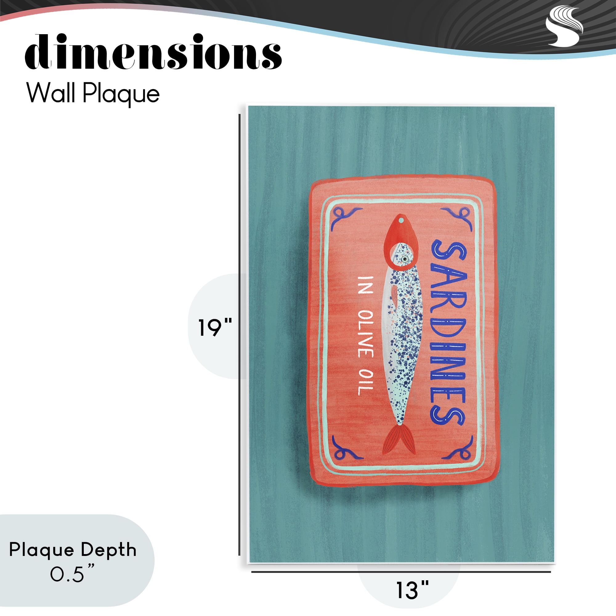Stupell Industries Sardines Olive Oil Seafood Wall Plaque Art, design by Metka Hiti