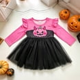 thumbnail image 6 of YUEHUA Little Halloween Dress for Girls, Glitter Sequin Top with Ruffled Netting, Adorable High Waist Birthday Party Outfit for Children 2-6, 6 of 8