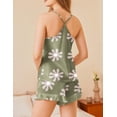 thumbnail image 3 of Ekouaer Satin Pajama Set for Women 2 Piece Camisole Top and Shorts Silk Lingerie with Ruffle Floral Nightwear, 3 of 6