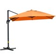 thumbnail image 1 of Outsunny 10x10ft Cantilever Umbrella with 4 Adjustable Angle and Rotation, Square Top Market Parasol with Aluminum Pole and Ribs for Backyard Patio Outdoor Area, Orange, 1 of 10