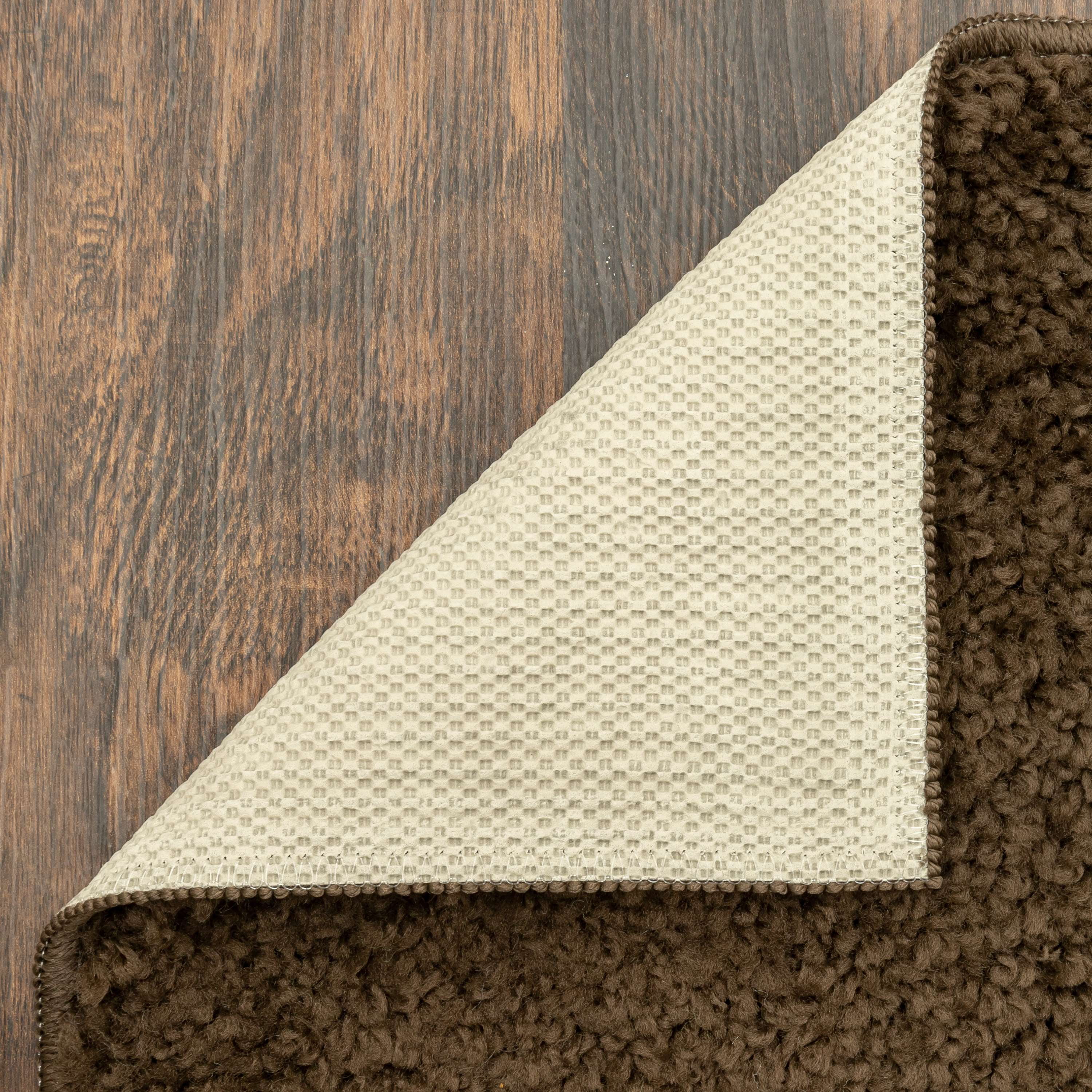 Mainstays Traditional Solid Brown Suede Shag Indoor Hallway Runner Rug, 2' x 6'