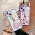 thumbnail image 2 of iPhone 12 Case with Cute Flowers Bear Pattern, Camera Protector, Clear Case and Lovely Strap Bracelet Chain, Compatible for iPhone 12 for Girls Women (Black), 2 of 14