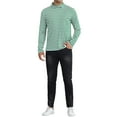 thumbnail image 2 of INSPIRE CHIC Striped Turtleneck T-Shirt for Men's Long Sleeves Pullover Stripes T Shirt XL Green White, 2 of 6