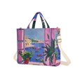 thumbnail image 7 of FORMRS Womens Corduroy Tote Bag Crossbody Shoulder Handbag with Pocket, Purple Window Scene, 7 of 7