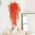 thumbnail image 6 of Orange Autumn Vine Garland - Plastic Hanging Foliage Swag Thanksgiving Fireplace Mantle Decor Halloween Party Backdrop Drape(Orange), 6 of 6