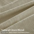 thumbnail image 3 of 108 Inch Linen Pleated Curtains 2 Panels Set for Living Room Bedroom Farmhouse Cotton Rustic Farmhouse Back Tab Memory Trained Pinch Pleat Window Curtain Light Khaki Tan 108 Inch Length for Office, 3 of 18