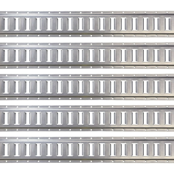 US Cargo Control Horizontal E Track, 5 Foot Length Cargo E Track, Galvanized Finish, 12 Gauge Steel, Easily Secure Cargo In An Enclosed Van Trailer, 5 Pack