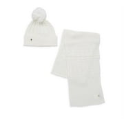 Kate Spade New York Cable-Knit Beanie Hat & Muffler Scarf Set French Cream for Women