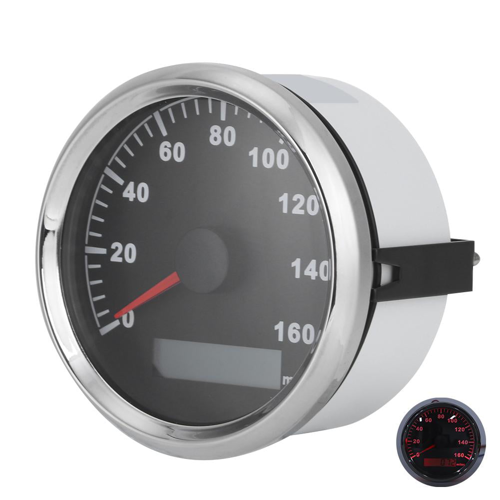 3.3in Universal GPS Speedometer Waterproof Anti-Fog 316L Front Cover 0-160MPH for Car Truck Motorcycle ATV US STOCK Silver Frame on Blac Acouto GPS Speedometer Motorcycle Waterproof,85mm 