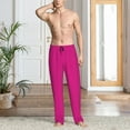thumbnail image 6 of Lsque Darkmagenta Print Men's Pajama Pants, Lounge Pant - Comfortable Home Wear,Elastic Waistband, Stylish Design-Large, 6 of 9